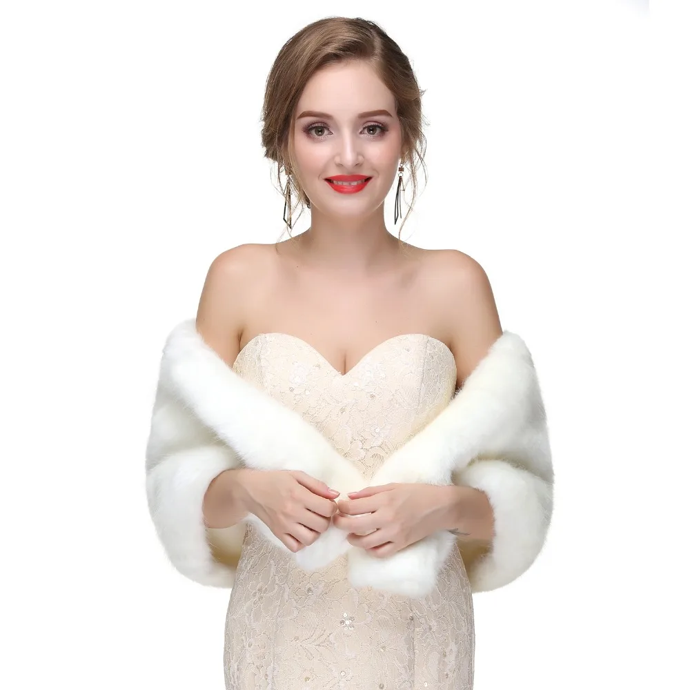 Forevergracedress 2019 элегантные мягкие осень-зима искусственного меха невесты Свадебные палантины куртки-болеро Свадебные пальто шали шарфы PJ454