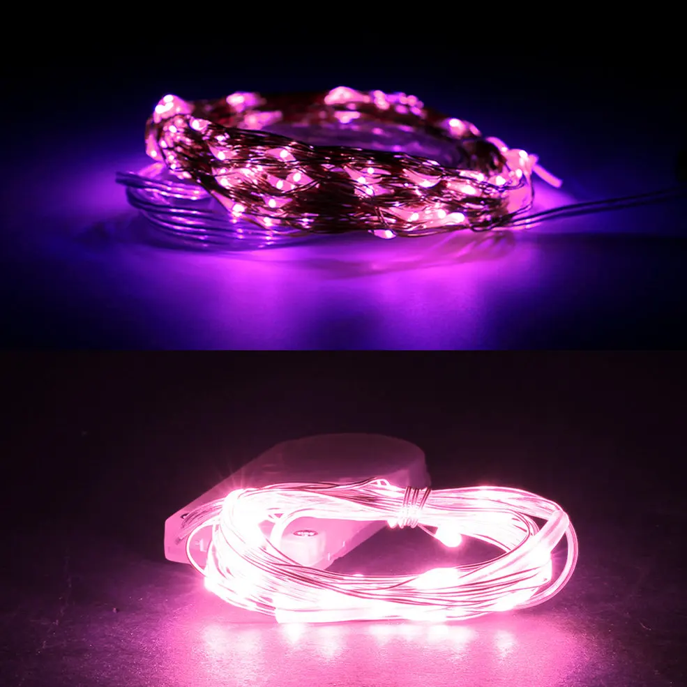 

2 PCS Solar Powered Purple light 10M 100LED Copper Wire Outdoor String Fairy Light