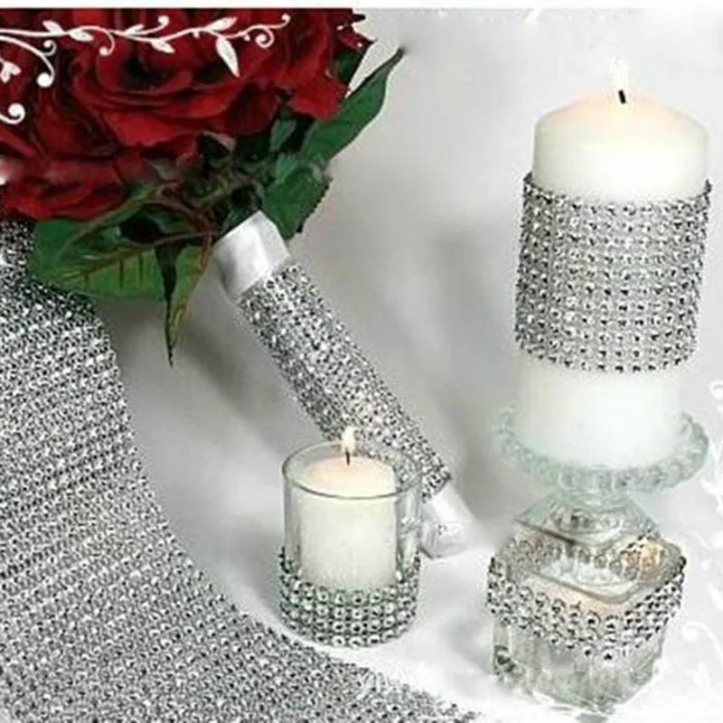 Модные стразы в сетку с кристаллами для букетов, подсвечники, вазы, свадебные украшения для дома, 899