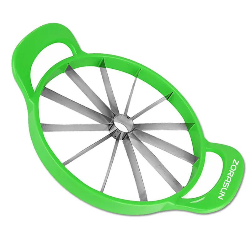 

ZORASUN Watermelon Cutter Melon Slicer Stainless Steel Blade with Non-slip Handle Fast Slicing Cutting Watermelon Large