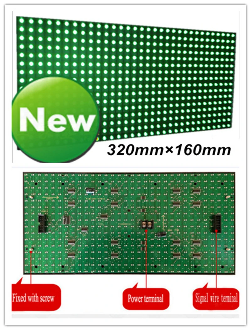 Полуоткрытый P10 PH10 зеленый светодиодный дисплей модуль доска для знак для интерьера помещения 16*32 матричный