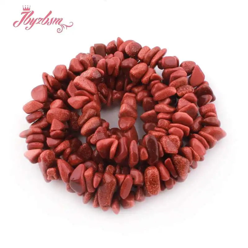 4-6x6-8 мм бусины из природного камня с необычным чипом для DIY ожерелье браслет ювелирные изделия изготовление Модный Набор для браслетов 34" - Цвет: Red Sandstone