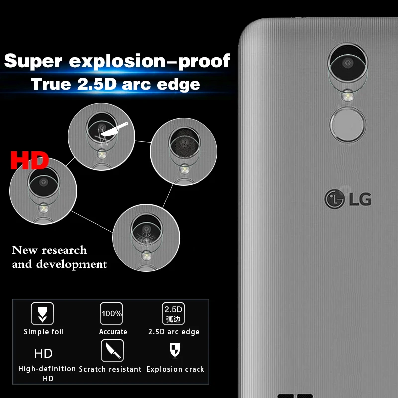 Подлинная задняя камера объектив 2.5D Закаленное стекло пленка для LG K7 (2017) двойной