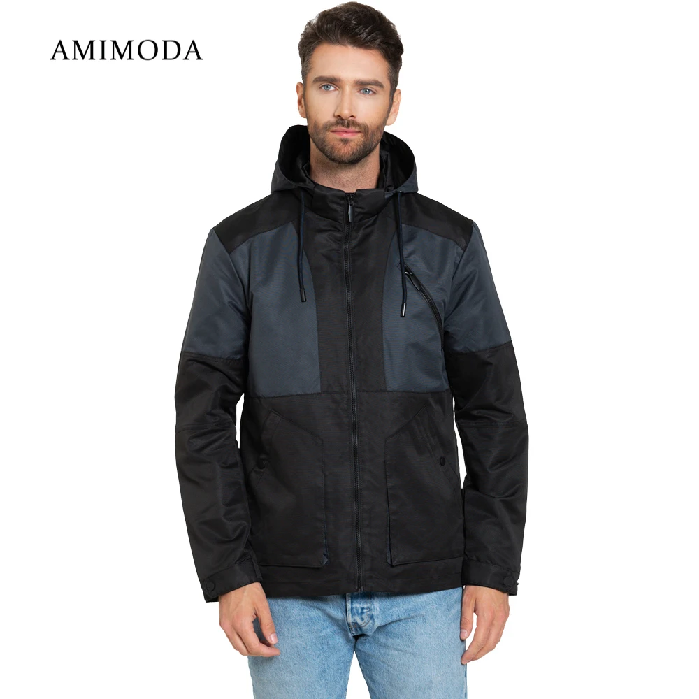 Ветровка мужская Amimoda 10016-0108 черно-серый | Мужская одежда