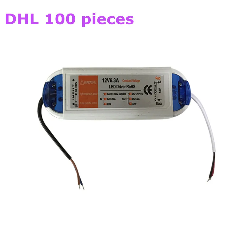 

100 pcs HOT SALE Led Driver AC 90-240V DC 12V 72W Lighting Transformers High Quality Driver Led for LED Strip Power Supp