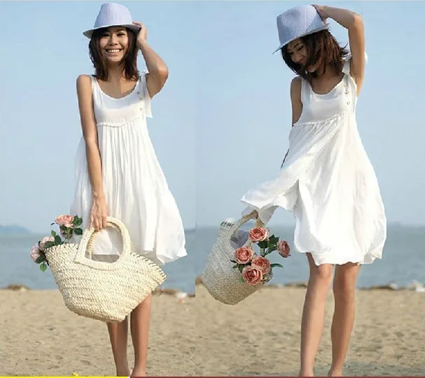 Vest Summer Dress Woman Beach Clothes ...