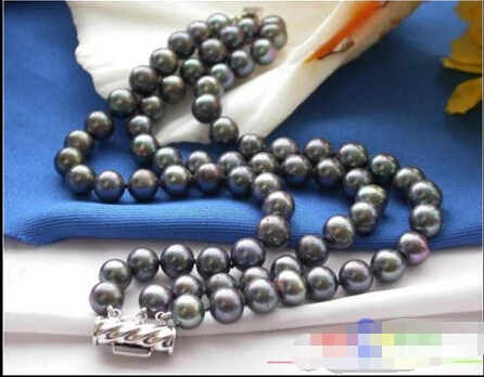 

Free shipping >>>>>>p2028 3ROW 9MM BLACK ROUND FRESHWATER CULTURED PEARL BRACELET