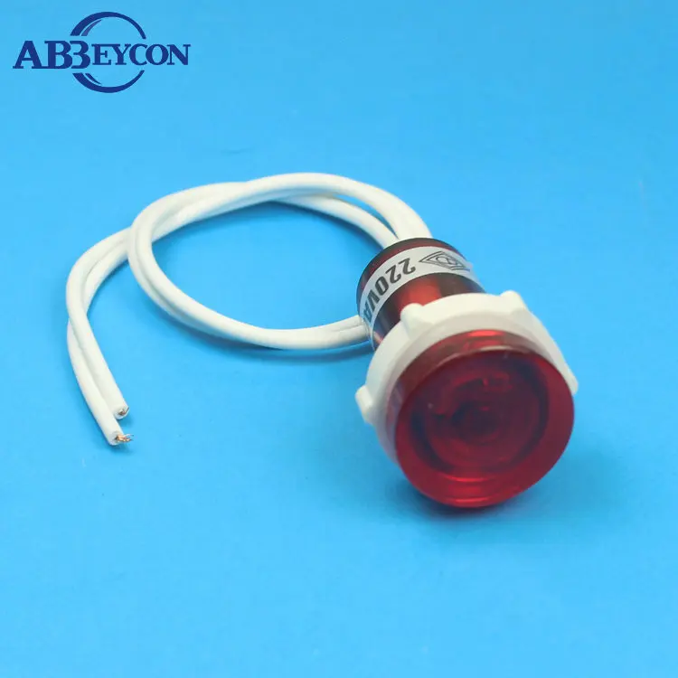 ABBEYCON 100pcs/lot Plastic Indicator Light 15mm Flat Round Pin