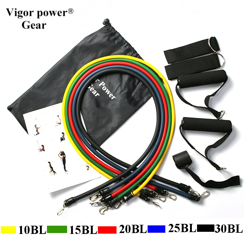 VigorPowerGear11Pcs Resistance Tubes Pull Ropes Fitness Arm Strength