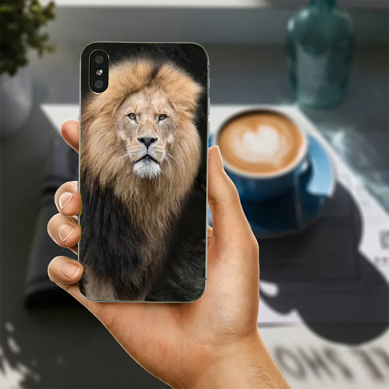 Мягкие силиконовые чехлы для мобильных телефонов King Lion Drawing Art из ТПУ iPhone 8 7 6 S Plus X