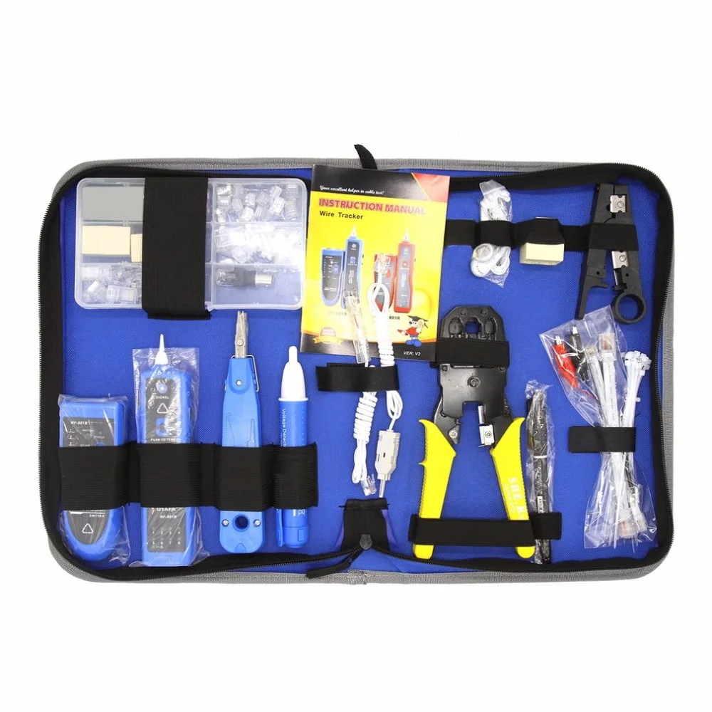 Network Repair Tool Kit With Wire Stripper Wire Tracker Krone Punch Down Tool Crimping Tool Maintenance Tool Set Drop Shipping