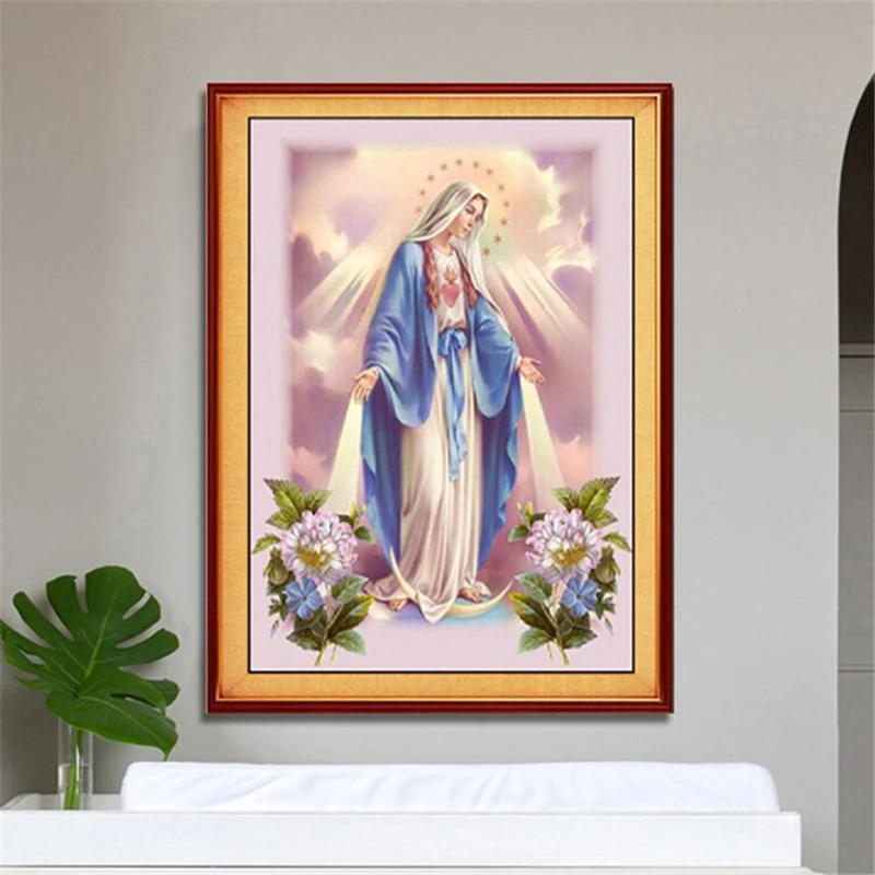 DIY 5d Diamond Painting Blessed Virgin Mary Painting Daimond Embroidery Icons Religious Picture By Numbers Diamant Mosaic Sale  