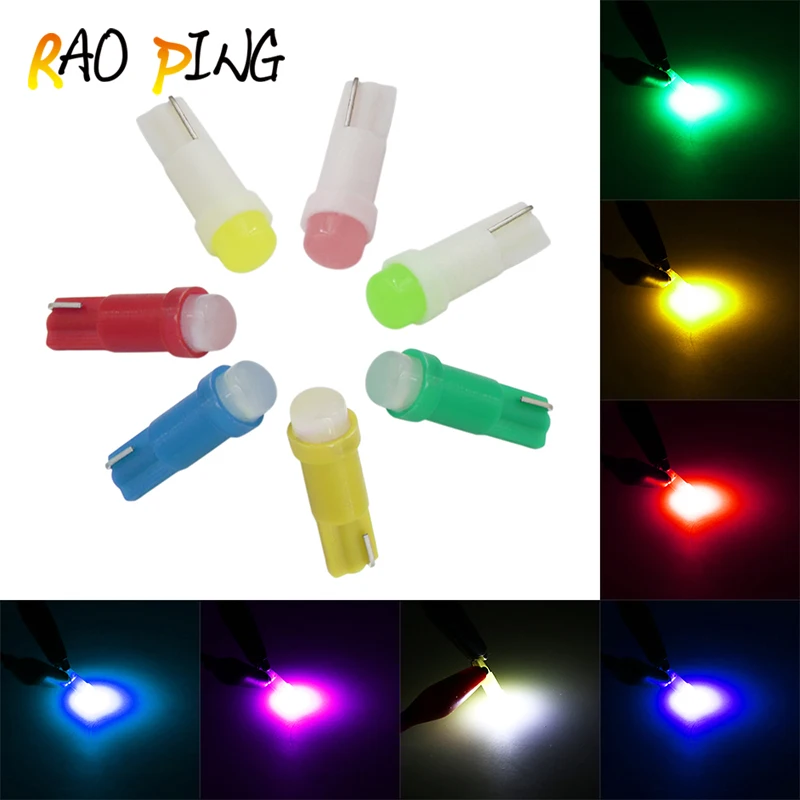 10 шт. автомобильные керамические светодиодные лампы Т5 12 В|t5 10pcs|blue light lampt5 green led |