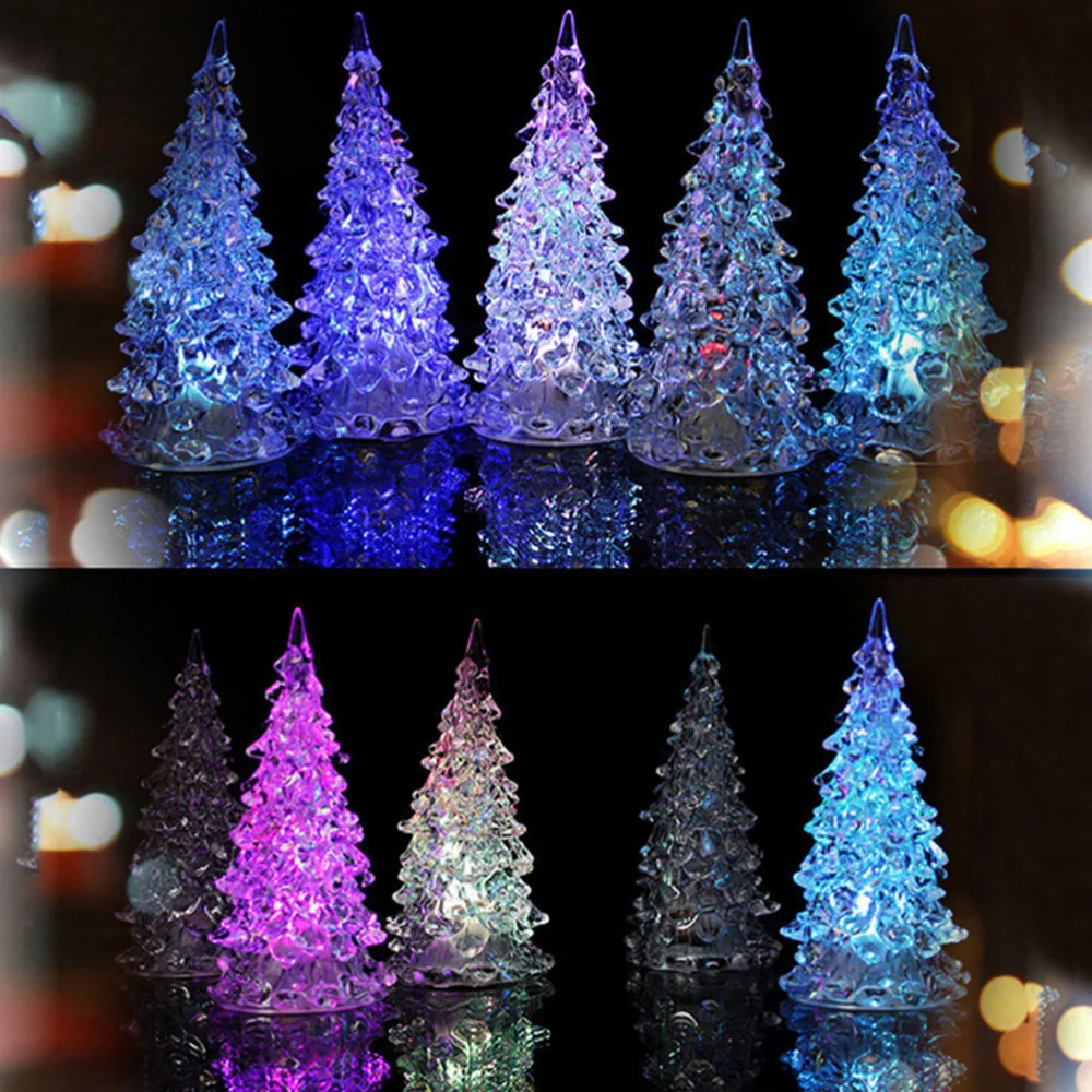 

Christmas Tree Crystal Colorful LED Table Lamp Light Baubles Xmas Festival Party Christmas Tree Decorations