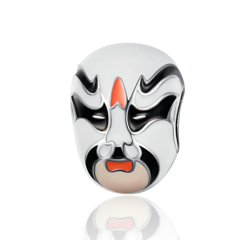 

MOWIMO Art Opera Facial Masks Beads 925 Sterling Silver Chinese Charm Fit Original Bracelet Pendant DIY Jewelry Making BKC1192