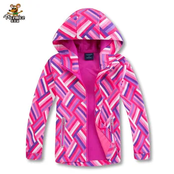 

Kids Sport Outwear Autumn Spring Waterproof Girls Soft-shell Jacket Printing Coat Hiking Camping Windbreakers Windproof Jackets