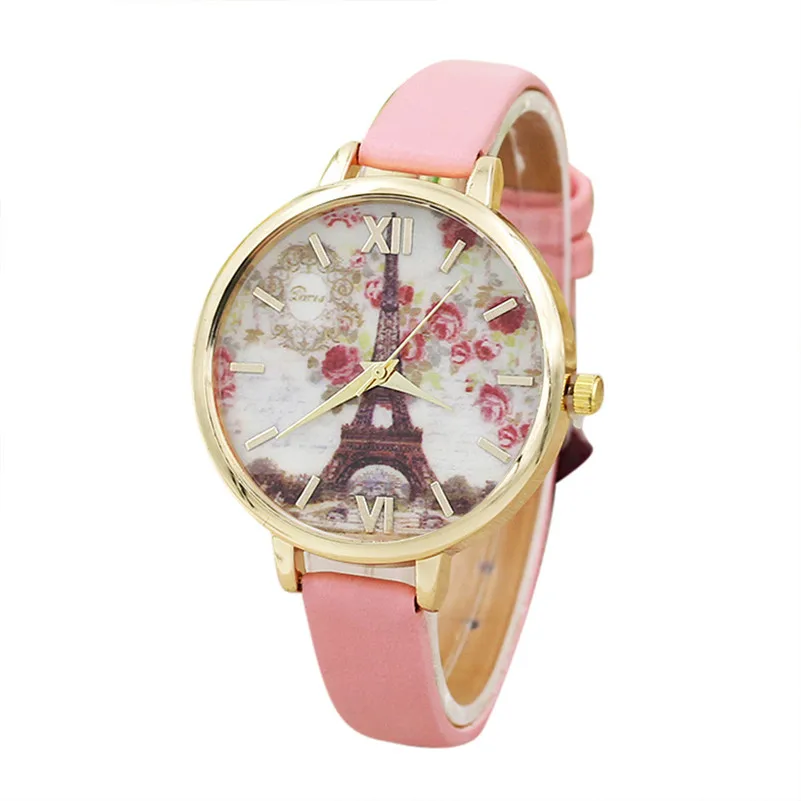 Women's watches with leather bands Eiffel Towe Analog Quartz Movement wrist watches for women clock relogio feminino M14 (7)