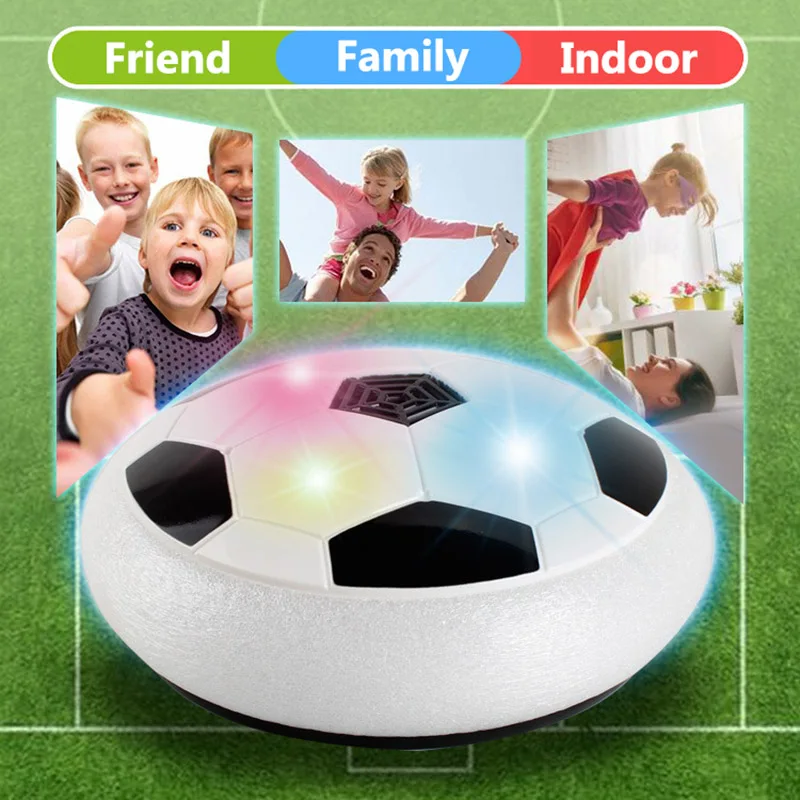 

TOFOCO HOT Funny LED Light Flashing Arrival Air Power Football Ball Disc Indoor Soccer Toy In box Multi-surface Hovering Toy