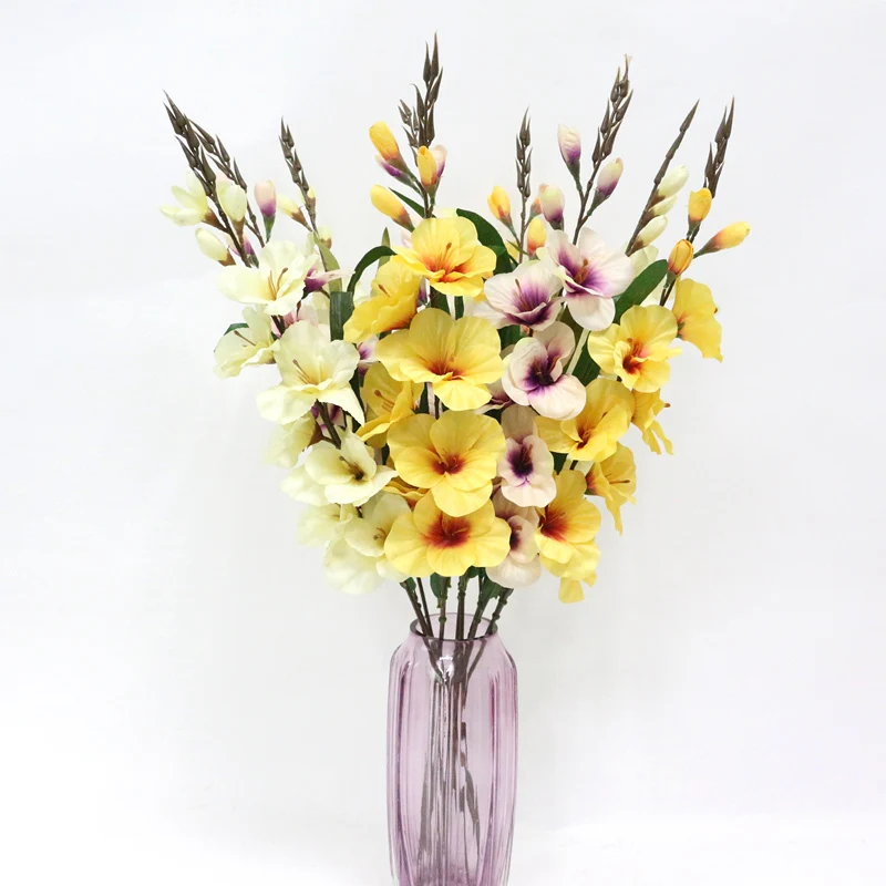JAROWN Artificial Flowers Bouquet Orchid Silk Flower Decorative Artificial Palnts For Wedding Home Table Arrange Decor Accessory (5)