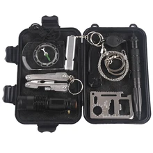 10 в 1 набор для выживания на открытом воздухе SOS, Аварийная сумка для выживания в поле, коробка для самопомощи, SOS оборудование для кемпинга, пеших прогулок