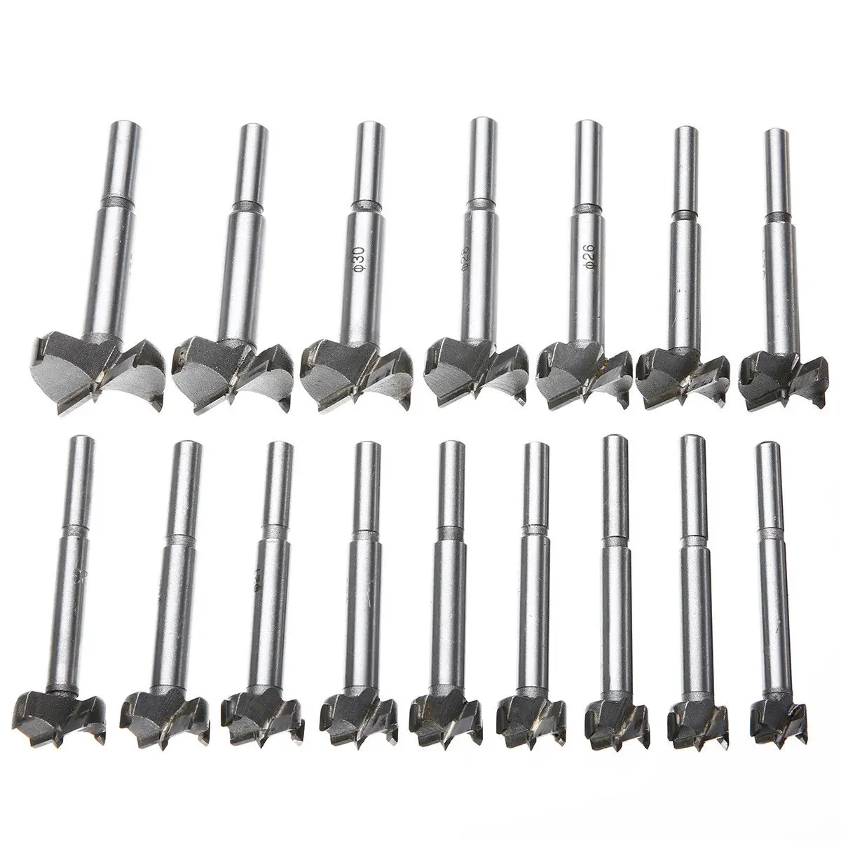 16x Forstner wood Drill Bits Hinge Woodwork Set Hole Cutter Titanium