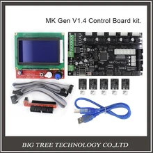 BIQU МКС Gen V1.4 3D комплект принтера с МКС Gen V1.4 RepRap доска + 5 ШТ. TMC2100 Водитель/DRV8825/A4988 + 12864 Графический ЖК-ДИСПЛЕЙ