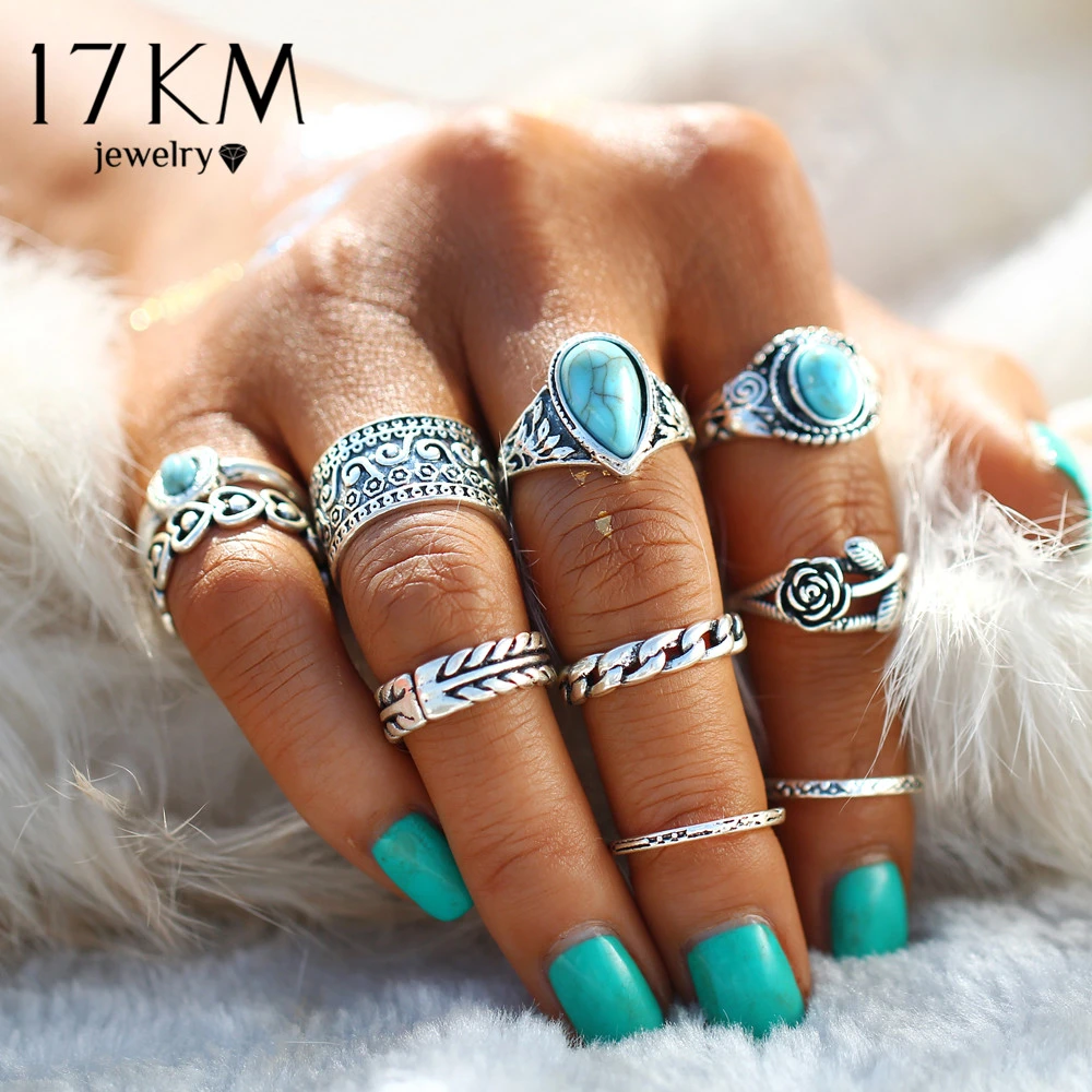 2 色ローズハートミディ女性のためのセット男自由奔放に生きる Anillos ヴィンテージチベットカービングフラワーナックルリングパンクジュエリー 18 新しい Knuckle Rings For Women Midi Ringknuckle Ring Aliexpress