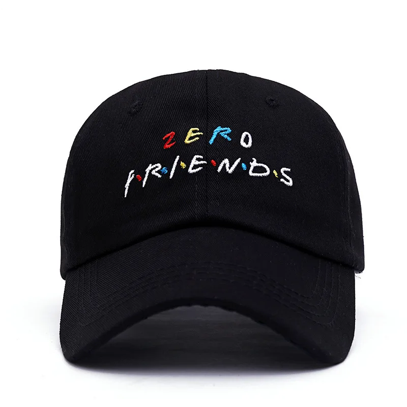 2018 Новая Черная вышитая шляпа ZERO FRIEND Dad регулируемая забавная бейсбольная кепка в