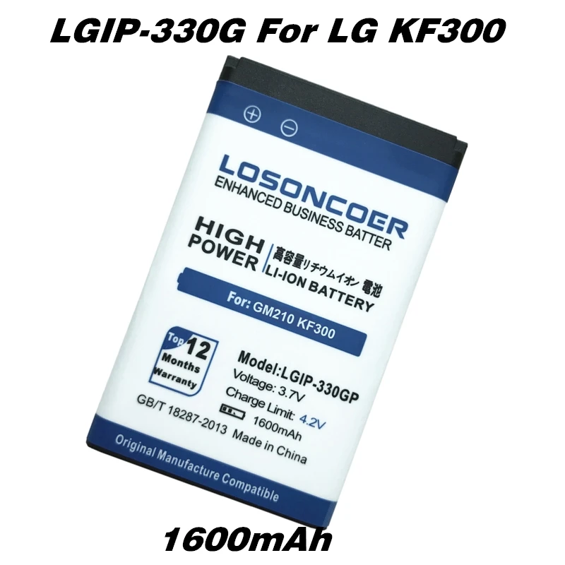 LOSONCOER 1600 мАч LGIP-330G LGIP-330GP хорошее качество телефон Батарея LGIP-330GP для LG GM210 KF240 KF245 KF300 KF305 KF330 KM380