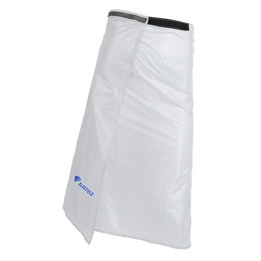 1 Pcs Rainwear Poncho Rain Cover Apron Pants Waterproof Skirt with Carry Pouch Adjust Waist 60-100cm Blue White