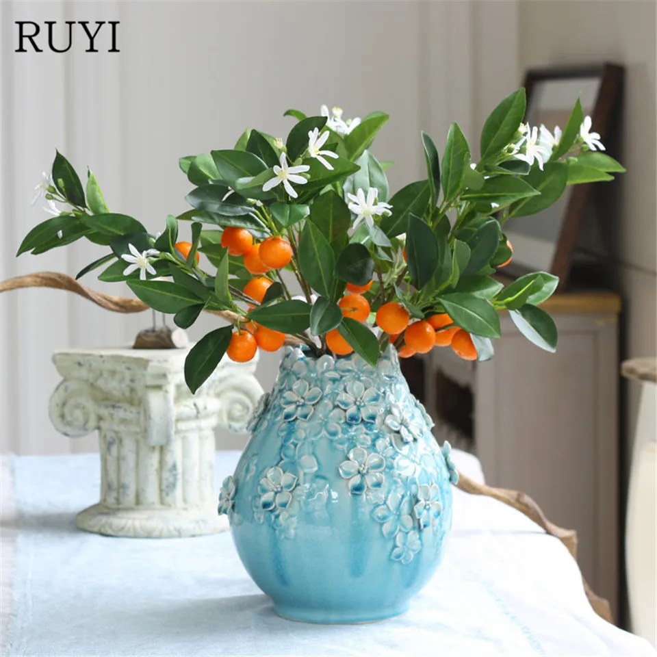 Высококачественные Искусственные цветы мини Kumquat имитация фруктов/Апельсиновое