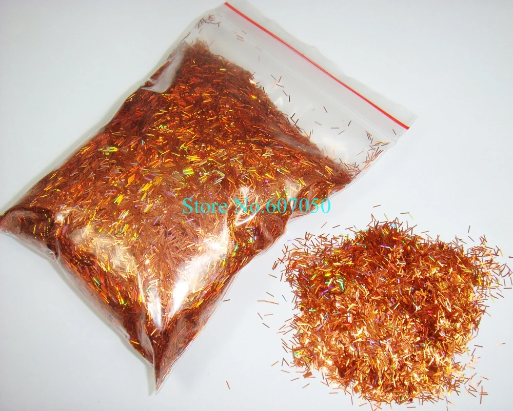 

50g/bag holographic Laser Bronze Color Shining Nail Glitter Strips Powder for DIY Nail Art Decoration