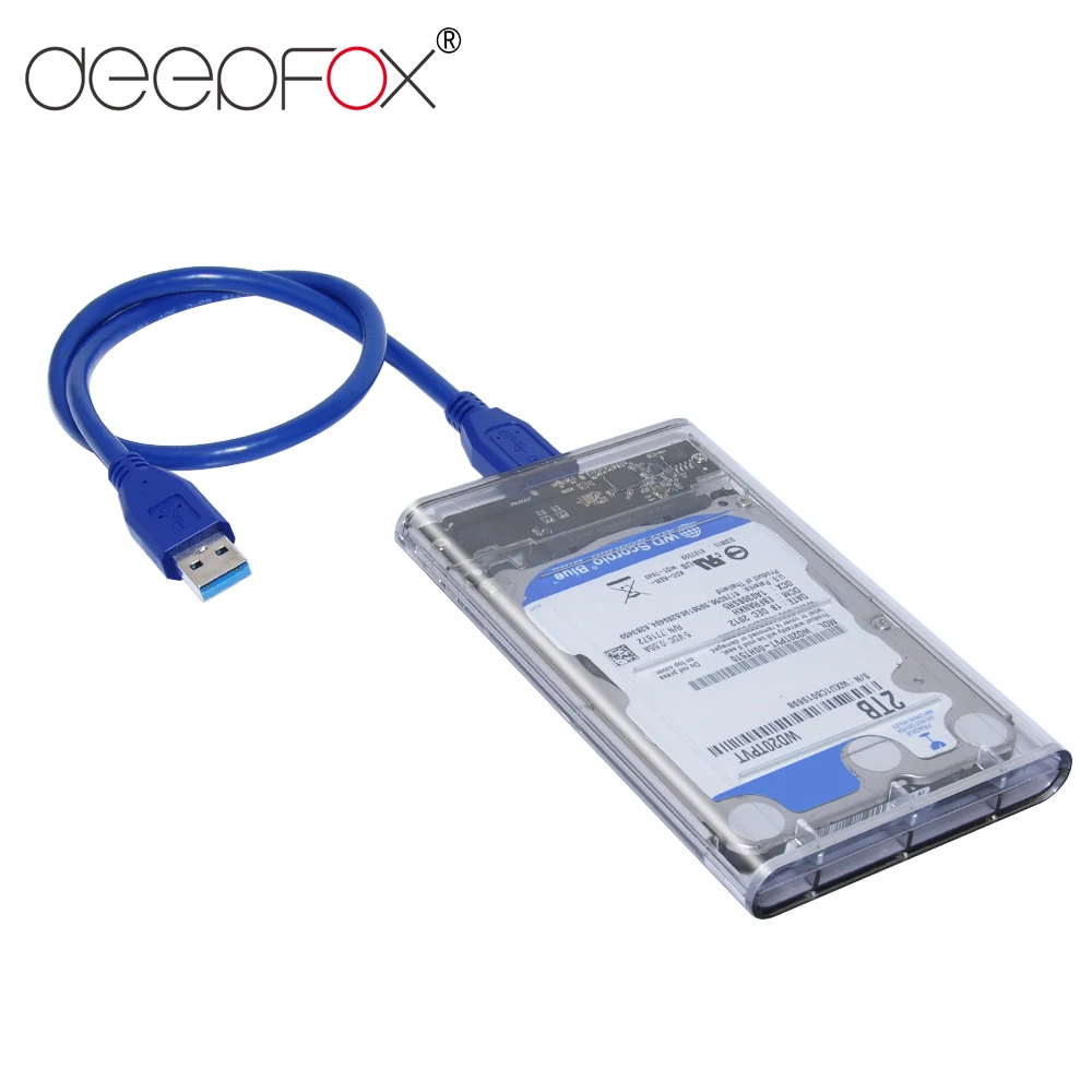 DeepFox HDD корпус 2,5 дюймов SATA к USB 3,0 жесткий диск коробка SSD адаптер для ноутбука Macbook Поддержка 2 ТБ SSD