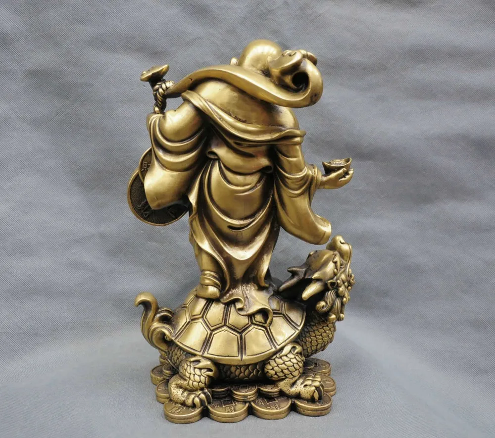 China-Folk-Happy-Maitreya-Buddha-stand-Dragon-Turtle-Bronze-Statue (3)