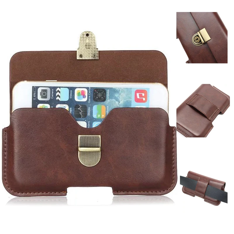 

For Samsung 6 edge S7 Edge Note 7 For Mote G3 G4 Plus Belt Clip Pouch Case Holster Leather Universal Bag Cover