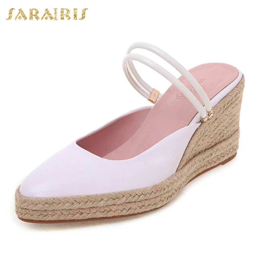 

Sarairis New Concise Two Styles Sandals Slippers Woman Platform Pumps Shoes Woman Plus Size 32-44 Woman Shoes Woman