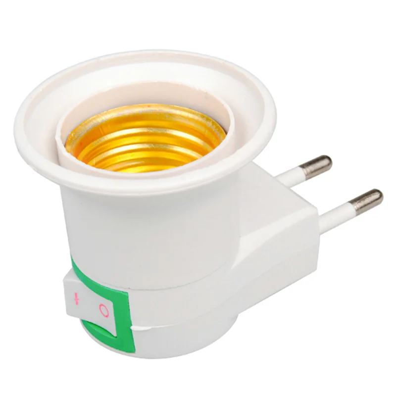 

Female socket EU Standard Plug Adapter mobile Wall Lamp Socket Base Removable Easily Use ON/OFF Control Switch E27 Socket holder