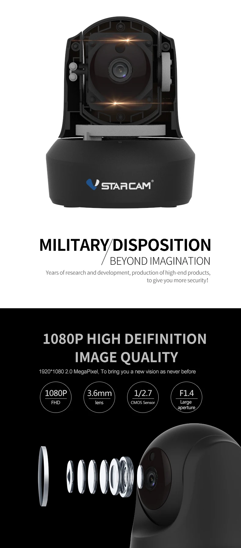 Surveillance Home Wireless monitor IR Vstarcam WiFi discount Security System C29S CCTV PTZ Camera Last IP Indoor baby 1080P 8 Surveillance Home Wireless monitor 8