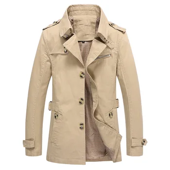 

Fashion Autumn Men's Jackets 5 Colors Casual Male Outerwear Clothing Windbreaker Spring Overcoat Fit Slim Men Trench Coat MY035