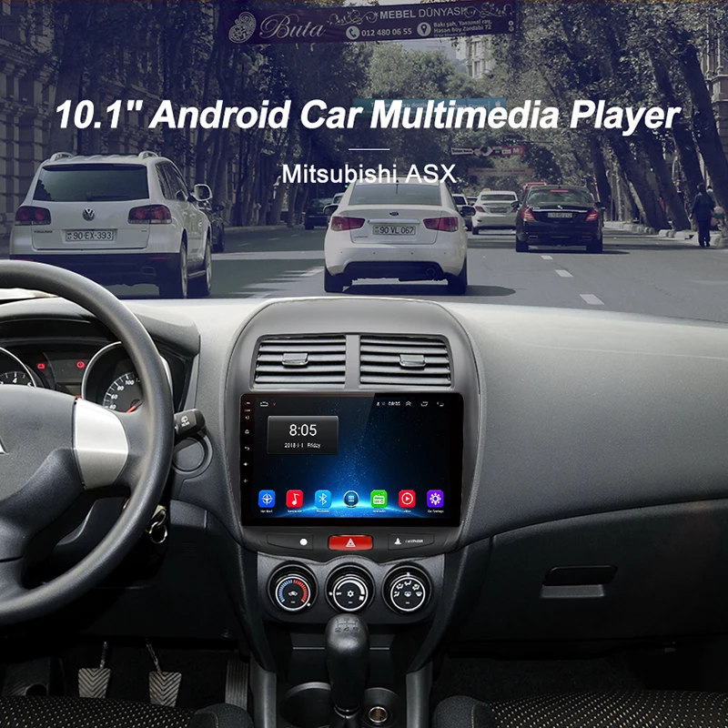 Sale AWESAFE 2 din Android 8.1 Car Radio Multimedia video player gps navigation For Mitsubishi ASX 2010-2018 gps headunit 4g wifi ips 1