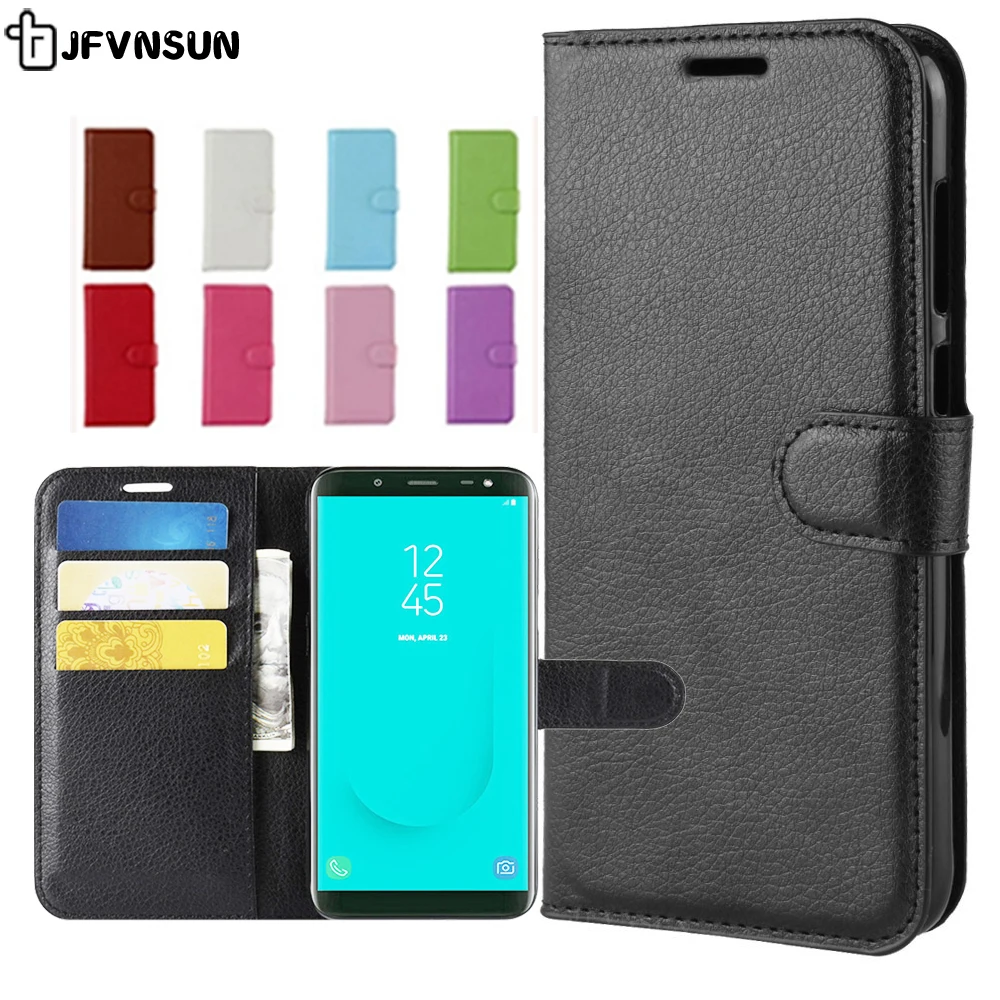 

For Samsung J6 2018 J600F Case Flip 5.6 inch Magnetic Wallet Leather Book Case on for SAMSUNG Galaxy J6 J 6 2018 SM-J600F Cover