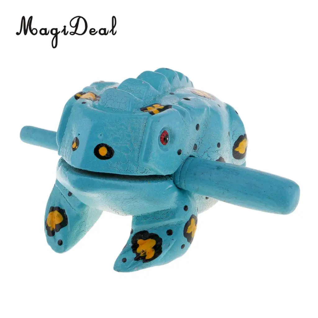 Thailand Hand Carved Wood Frog Guiro Rasp Croaking Sound Toy Musical Instruments Tone Block Feng Shui Figurines Lucky Crafts