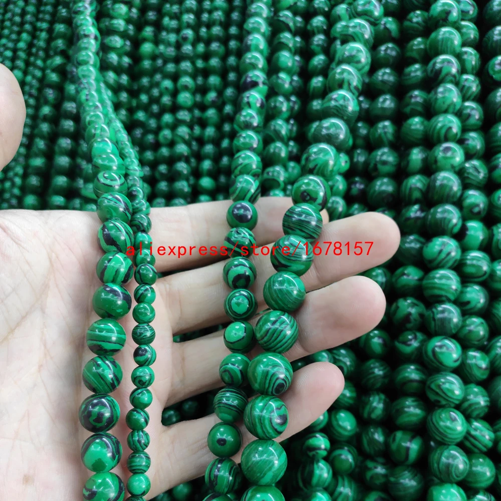 

good top green malachite Natural Stone Beads Amazonite Loose Beads for Bracelet Jewelry Making