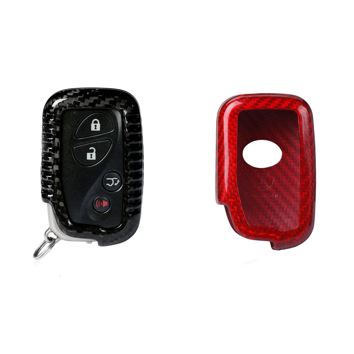 Car Accessories Carbon Fiber Smart Key Cover Key Case Key Fob box For