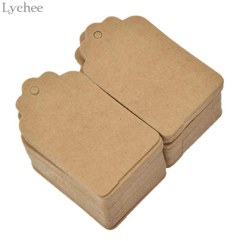 

Lychee 100 pcs Square Blank Tag Paper Card Label Hang Tag for Book Note Bookmark Dairy DIY Handmade Decoration