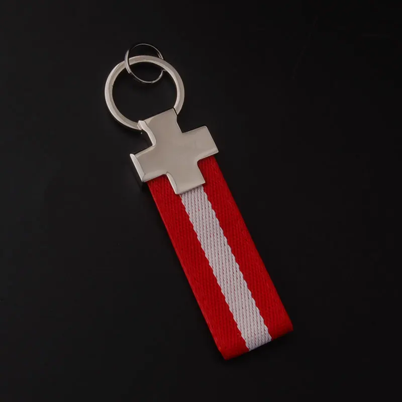 1 шт. Универсальный Автомобильный красный белый крест Weaved брелок для ключей для ILX MDX RDX A1-A8 Q3-Q7 118i 320i xDrive 335i 328i