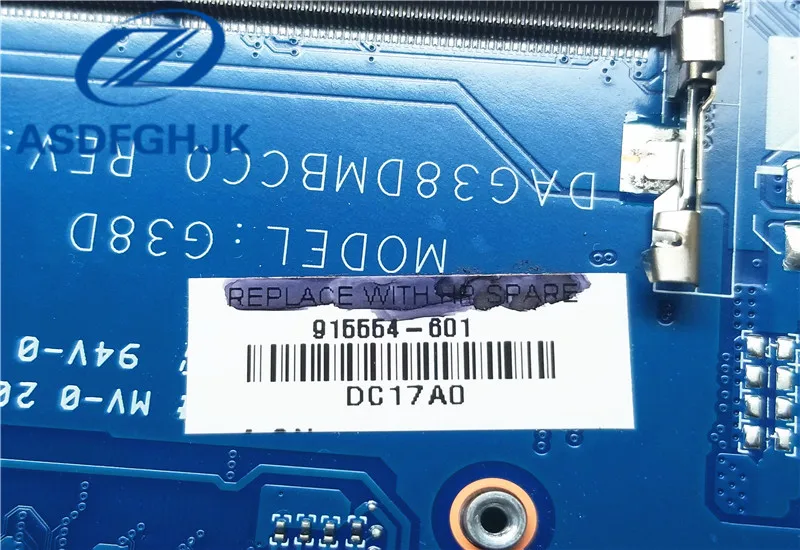 Ideal  Laptop Motherboard 915554-601 For HP FOR OMEN 17-W 17-W151NR Motherboard G38D DAG38DMBCC0 CPU I7-67