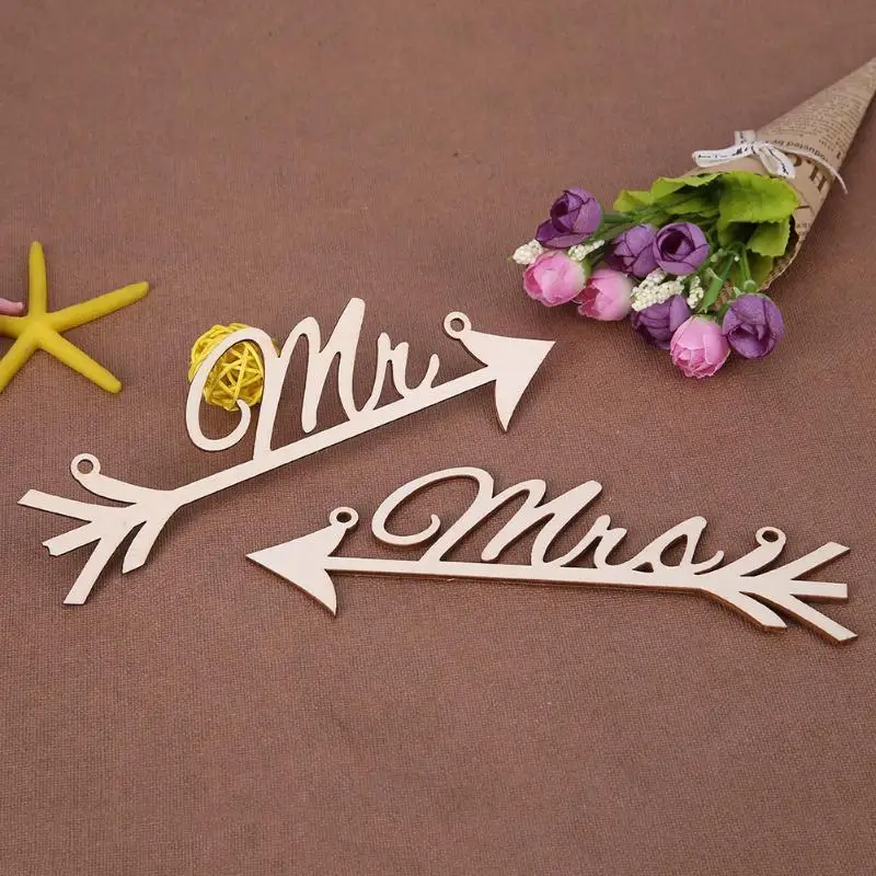 2 шт креативные деревянные MR & MRS украшения DIY ремесла свадебный Декор для