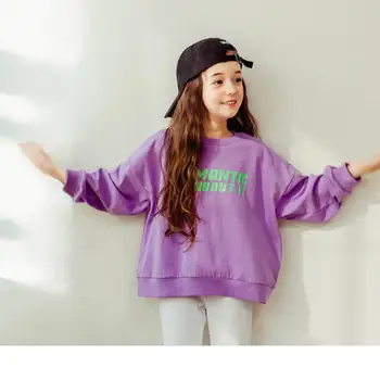 

2019 Korean style girls t-shirt cotton full sleeve fashion girls sweatshirt 6-11t B450