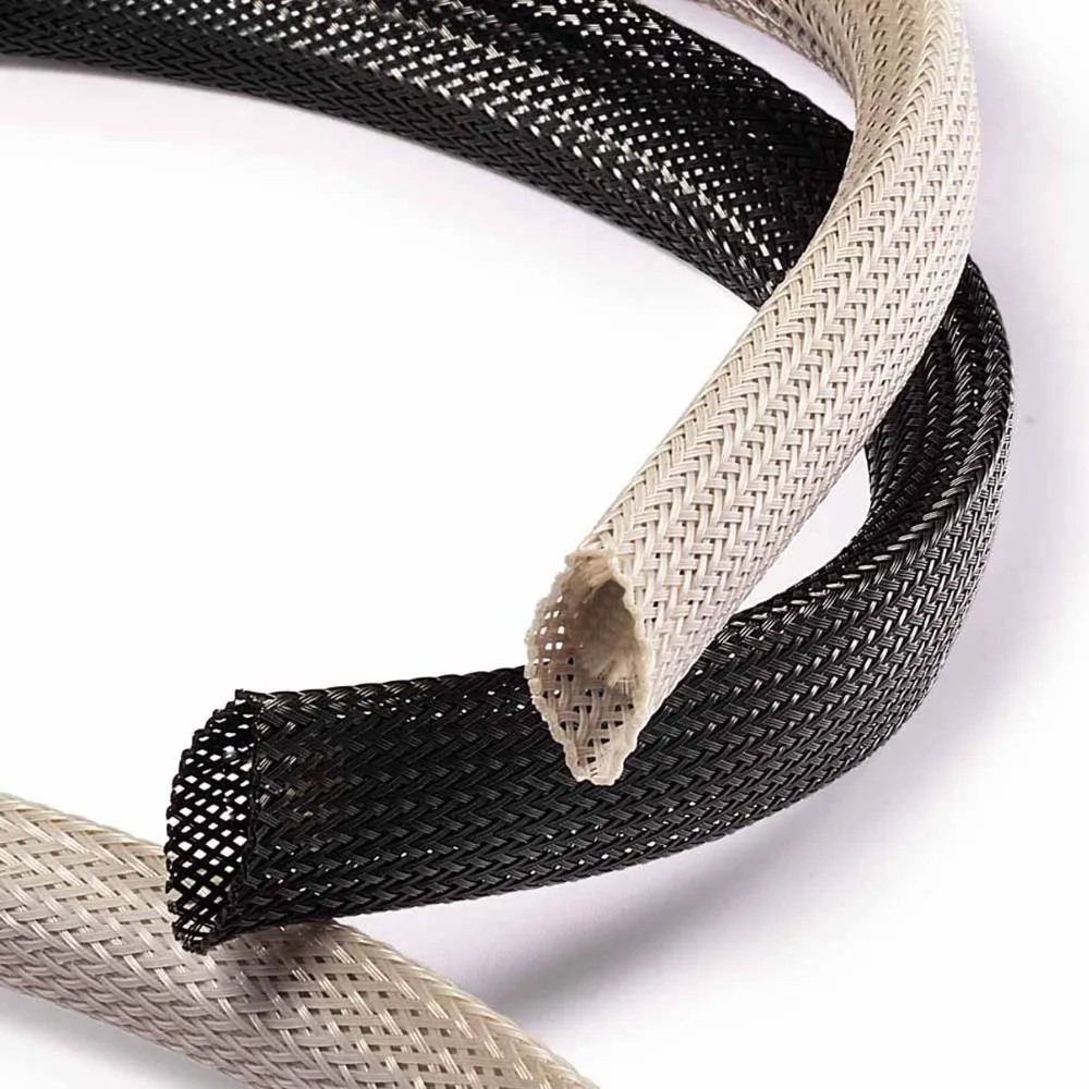 

30ft Length -1/2"=12.7MM Black - Flexo PET Expandable Braided Sleeving Cable for cable protection